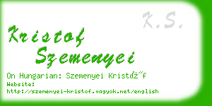 kristof szemenyei business card